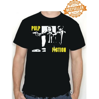 ขายดี เสื้อยืดลําลอง แขนสั้น พิมพ์ลายภาพยนตร์ PULP FICTION John Travolta Samuel L Jackson TV KCiheh18AAjpam54