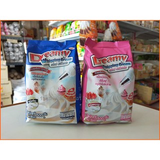 Dreamy Whipping Cream วิปปิ้งครีม สีชมพู รสหวาน สีน้ำเงิน รสจืด ขนาด 500 กรัม