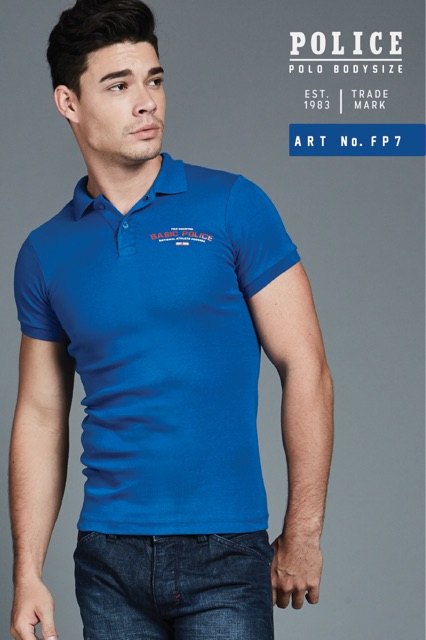 เสื้อโปโล Police bodysize ทรง Slim fit พอดีตัว ผุ้ชาย/ผู้หญิง (FP7)