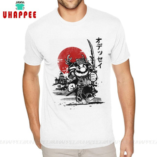 เสื้อยืดแขนสั้น พิมพ์ลายซามูไร มาริโอ้ เลือกลายได้ สีขาว สําหรับผู้ชาย ไซซ์ S - 6Xlสามารถปรับแต่งได้