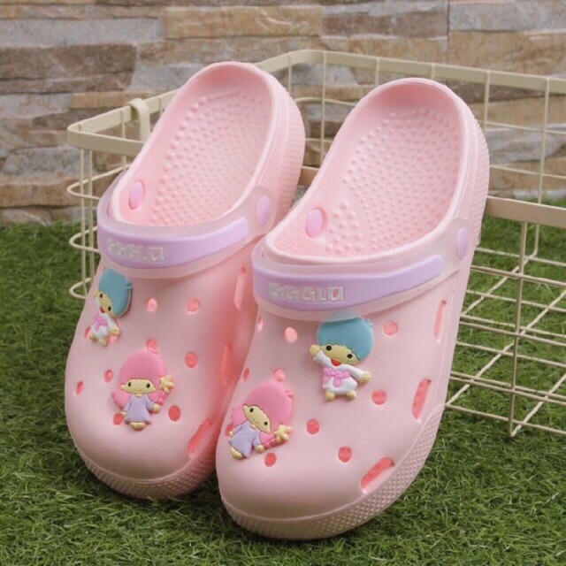 💕ส่งต่อค่ะ รองเท้า Little Twin Stars รองเท้าแตะยางนิ่ม สีชมพู💕