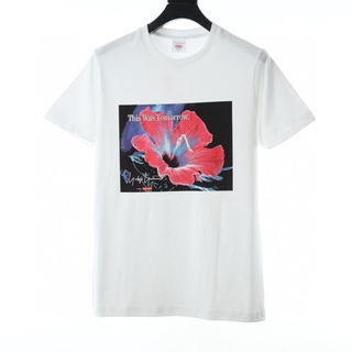 ผ้าฝ้ายแขนสั้น SupremeSupreme✢✗♗Supreme 20FW Yohji Yohji Yamamoto ร่วมแบรนด์เสื้อยืดแขนสั้นลายดอกไม้ This Tomorrow