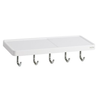 ขอแขวนพร้อมที่วางของ MOYA 58032 สีขาวSHELF WITH HOOK MOYA 58032 WHITE