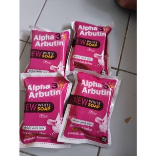 Alpha Arbutin WHITESOAPสบู่เปิดผิวขาว(ซองชมพู)