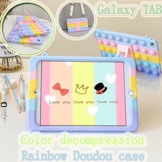 Rainbow Samsung Galaxy Tab A7 lite 8.7 T220 T225 A7 10.4 2020 T500 T505 T507 A 8.0 T295 T290 T297 A 10.1 T583 เปลือก Color Decompression Soft TPU Case สุนัขอบเชย เคสซิลิโคน