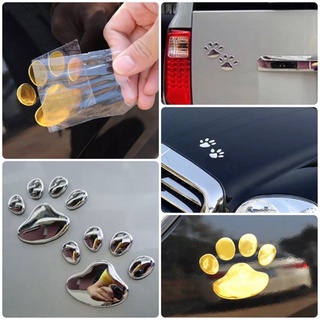 🔥(พร้อมส่ง) [2pcs Cat Paw Stickers] สติ๊กเกอร์ติดรถ 3D 2 ชิ้น รูปอุ้งเท้าแมว ติดได้หลายพื้นพิว (ORA Good Cat)