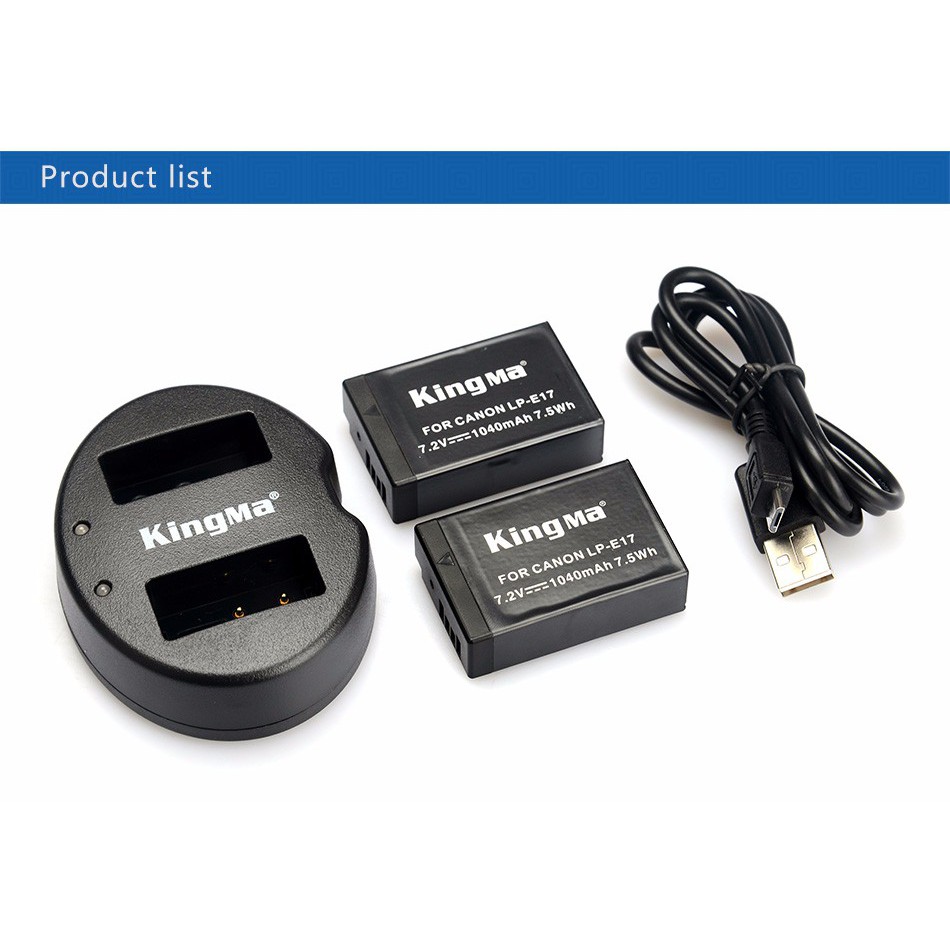 LPE-17  แบตเทียบ แบตกล้อง และแท่นชาร์จ for canon EOS M3 750D 760D  8000D ยี่ห้อ KingMa LPE17 LP E17