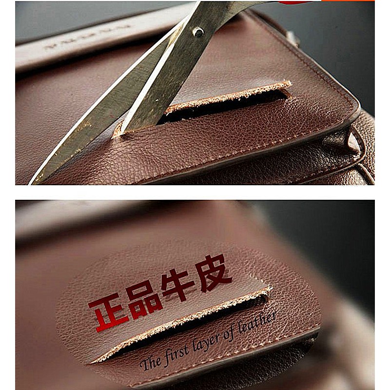 Polo Genuine Leather Mens bag Shoulder Bags Business Casual sling Messenger bag
