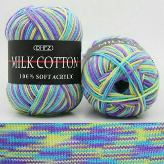 ไหมพรมมิลล์คอตตอลสีเหลือบ(milk cotton)!!!ลดราคา!!