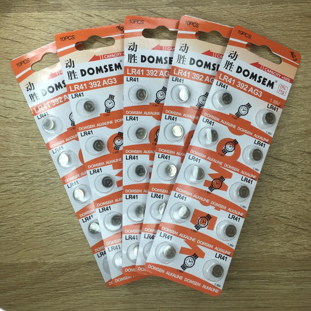 Combo 5 แบตเตอรี่แพ็ค LR41 392A AG3 L736 192 G3 LR736 V3GA SR41 392 SR41SW SR41W CX41 384 รวม 50 เม็