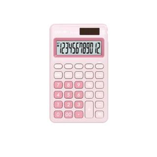 Deli 1200 Calculator 12 digit เครื่องคิดเลขแบบพกพา (ชมพู) สุดน่ารัก สินค้ารับประกัน 3 ปี!! เครื่องคิดเลข เครื่องเขียน