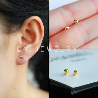 ต่างหูหัวใจเงาจิ๋ว ขนาด2.5mm ต่างหูมินิมอล  👑รุ่น B24 1คู่ CN Jewelry earing ตุ้มหู ต่างหูแฟชั่น ต่างหูเกาหลี