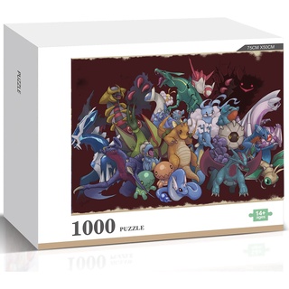 จิ๊กซอว์ไม้ รูปมังกร Pokemon 1000 ชิ้น สําหรับครอบครัว ปาร์ตี้