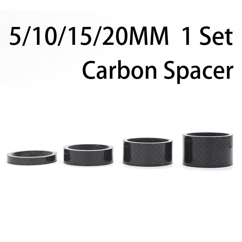 Kocevlo 4PCS 5/10/15/20 มม.คาร์บอนไฟเบอร์จักรยาน carbon spacer 28.6 ชุดหูฟังจักรยาน Stem Spacers ขี่จักรยานเครื่องซักผ้า