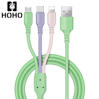 HOHO🔥สายชาร์จ 3in1 ใช้สำหรับ  Micro USB Type C data cable Android   charging หัวชาร์จ 3 หัว