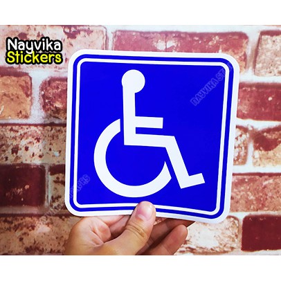 พร้อมส่ง สติ๊กเกอร์วีลแชร์ ติดรถ สัญลักษณ์วีลแชร์ ผู้พิการ ขับรถ wheelchair logo sticker Disabled