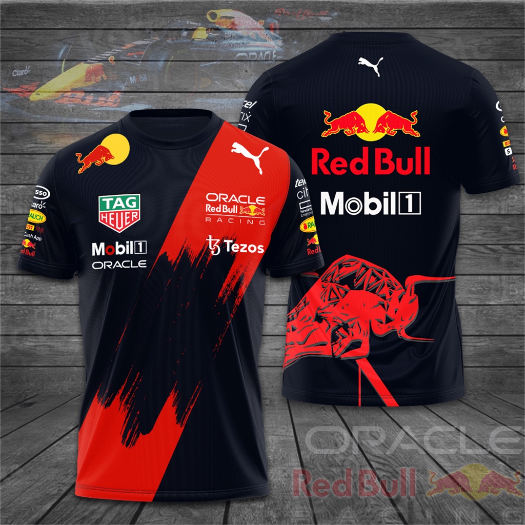 ผู้ชายผู้หญิงเด็กทีเสื้อกระทิงแดงสูตรหนึ่งแข่งทีม三维พิมพ์ทีเสื้อฤดูร้อนแขนสั้นแฟชั่นท็อปส์