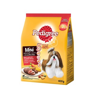 🔥*พร้อมส่ง*🔥 เพดดิกรี มินิ อาหารสุนัขพันธุ์เล็ก รสวัวแกะผัก 400 กรัม Pedigree Dog Food Mini Beef &amp; Lamb &amp; Vegetable 400