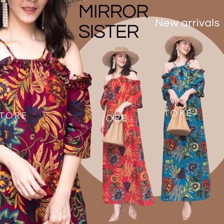 Mirrorsister’s STiLLA SHouLDeR-oFF DReSS เดรสลายดอก เดรสปาดไหล่ เดรสยาวลายดอก เดรสลินินลายดอก แมกซี่ลายดอก