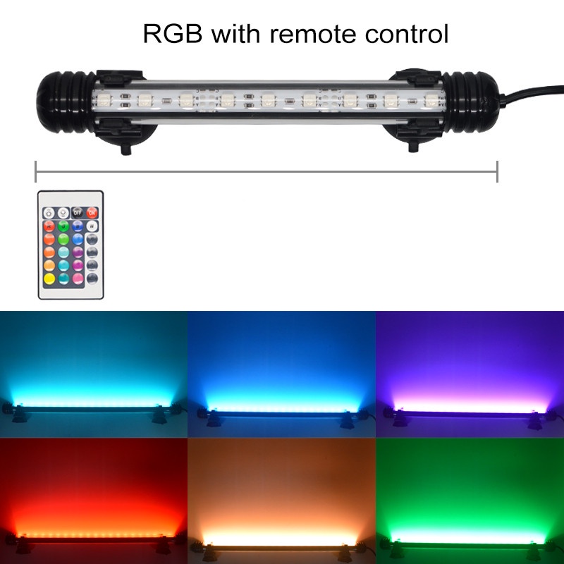 โคมไฟ RGB LED 110v-220V กันน้ํา พร้อมรีโมตคอนโทรล สําหรับตู้ปลา