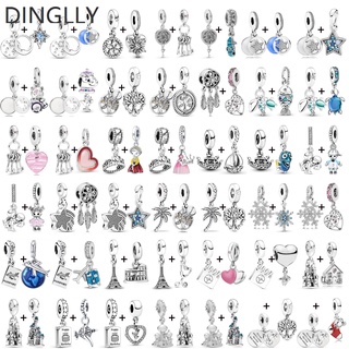 Dinglly จี้ลูกปัด รูปมงกุฎเจ้าหญิง ปราสาท เกล็ดหิมะ เครื่องประดับ DIY 2 ชิ้น ต่อล็อต