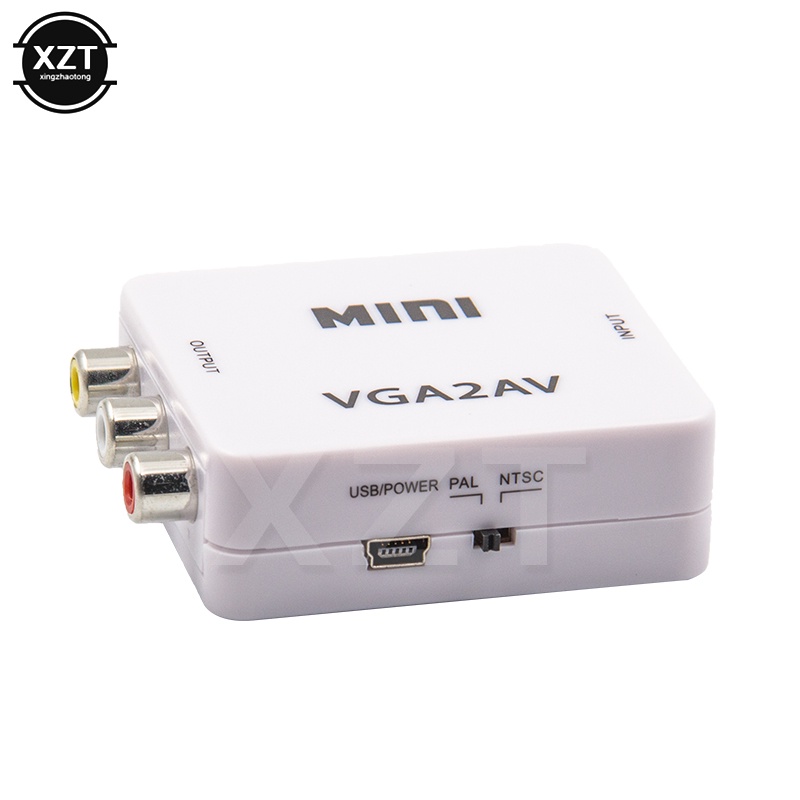 VGA to AV Mini Converter Scaler Adapter Support 1080P VGA2AV Converter