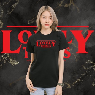 เสื้อยืด stranger things parody เสื้อยืดคอกลมสกรีน Lovely things