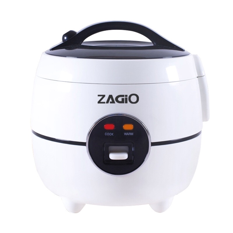 หม้อหุงข้าว ZAGIO หุงง่าย ข้าวหอมอร่อย ไม่ติดหม้อ ด้วยขนาดที่กะทัดรัด กำลัง 400 วัตต์ ความจุ 1 ลิตร สีขาว