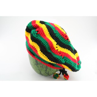 สินค้าราสต้า Tam Rasta Circle Pattern Green Yellow Red หมวกราสต้าทรงกลมเล่นลาย SPIRAL