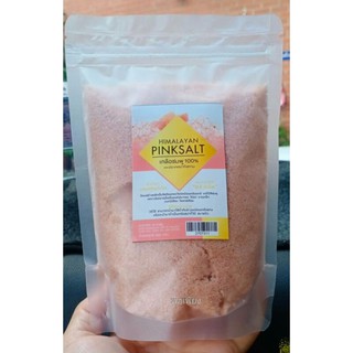 #เกลือชมพูแท้ 100% ชนิดป่นหยาบ HIMALAYAN PINK SALT  แม่บุญชู 500 กรัม