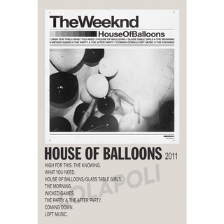 โปสเตอร์ ลายปกอัลบั้ม House of Balloons ศิลปิน The Weeknd