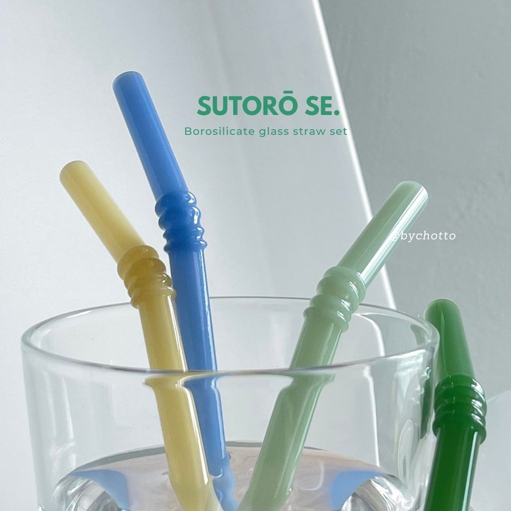 Sutoro ชุดฟางแก้วรุ่นพิเศษ (15 ซม., 4 ชิ้น)