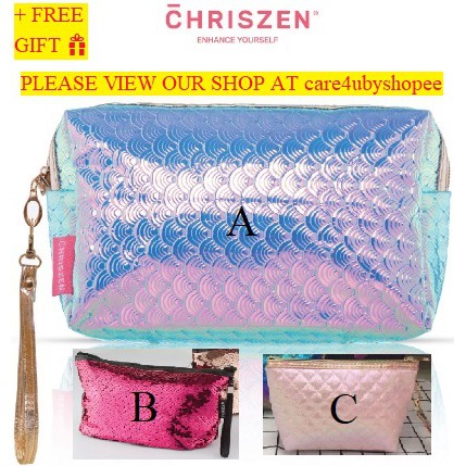 CHRISZEN MAKE-UP BAGS (MERMAID SCALE / GLITTERING / HOLO) +
