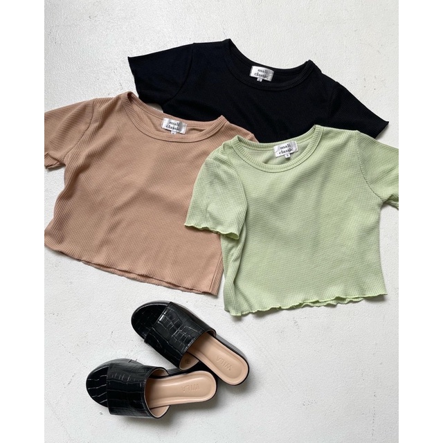 dada crop top เสื้อครอปผ้าwaffle