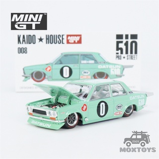 Kaido House x MINI GT โมเดลรถยนต์ 1:64 Datsun 510 Pro Street KDO510 MJ LHD Diecast