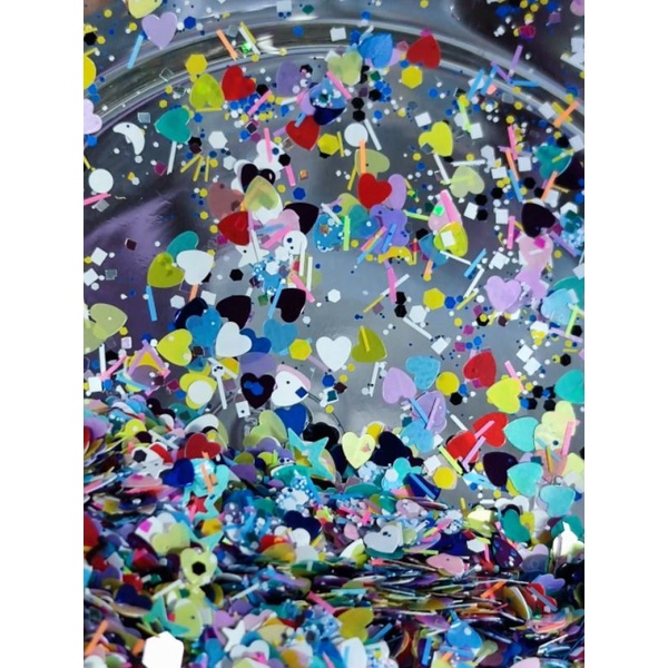 Heart Sparking Glitter กลิ๊ตเตอร์หัวใจรวมพาสเทล บรรจุกระปุก 3กรัม