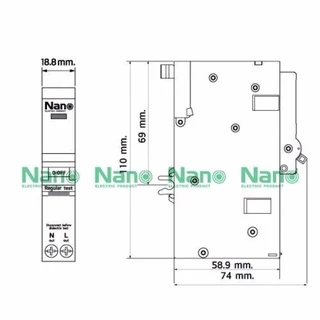 Nano เซอร์กิตเบรกเกอร์กันดูด ปลั๊กออน NANO 1Pole 6kA รุ่น NR1 RCBO