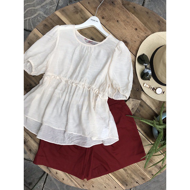 8SECOND เสื้อเชิ้ตจับจีบ babydoll