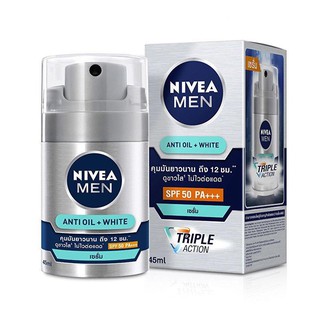 Nivea Men Acne Oli + Bright Serum นีเวีย เมน เซรั่ม แอคเน่ ออยส์ ไบรท์ SPF50PA+++ 45ml.