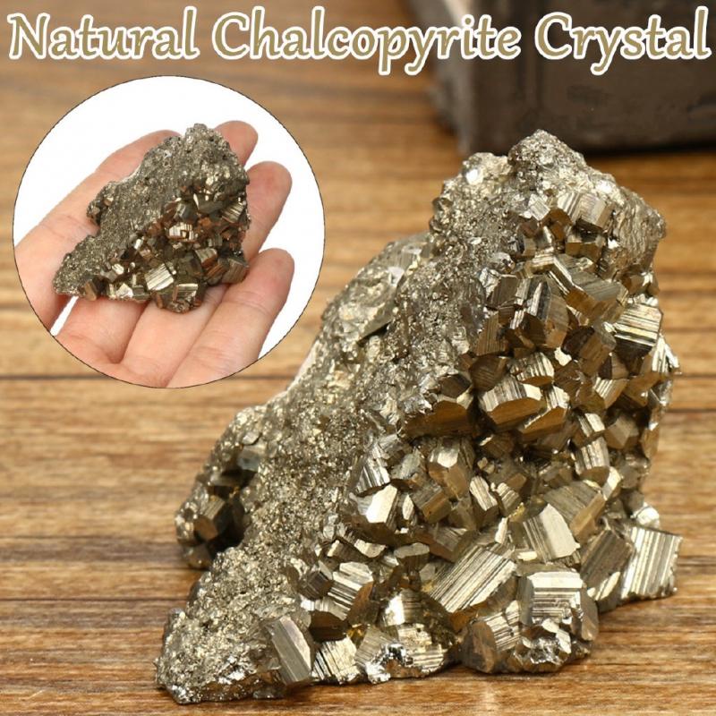 Natural Pyrite Chalcopyrite Mineral Crystal Gold Gemstone มาใหม่ YM