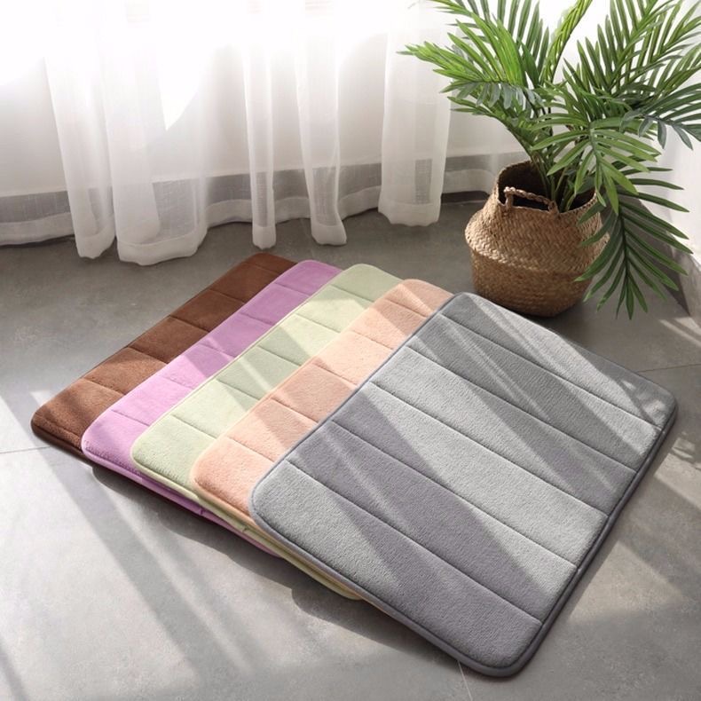 พรมเช็ดเท้าเมมโมรี่โฟม และพรมหลากหลายขนาดอเนกประสงค์ ดูดซับน้ำได้ดี พรมกันลื่น #B002