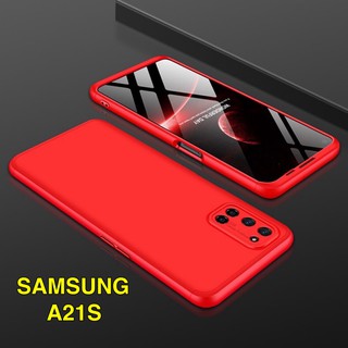 Case Samsung A21s เคสซัมซุง เคสประกบหน้าหลัง แถมฟิล์มกระจก1ชิ้น เคสแข็ง เคสประกบ 360 องศา สวยและบางมาก Samsung A21s