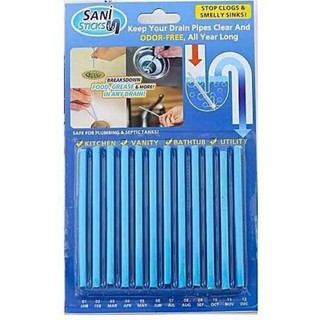 Sani Sticks แท่งทำความสะอาดท่อน้ำแท่งทำความสะอาดท่อน้ำ เพียงหย่อนลงไปในท่อเพื่อจัดการปัญหาต่างๆ เช่น ท่อตัน น้ำไหลช้า สิ