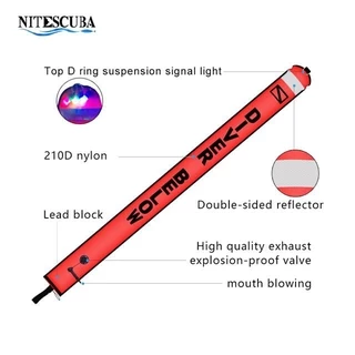 Nitescuba SMB ชุดทุ่นลอยน้ํา อลูมิเนียม เพื่อความปลอดภัย สําหรับดําน้ํา ถ่ายภาพใต้น้ํา