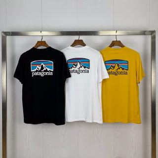 PATAGONIA  ผู้ชายและผู้หญิงแฟชั่นคู่ลำลองแขนสั้นเสื้อยืด