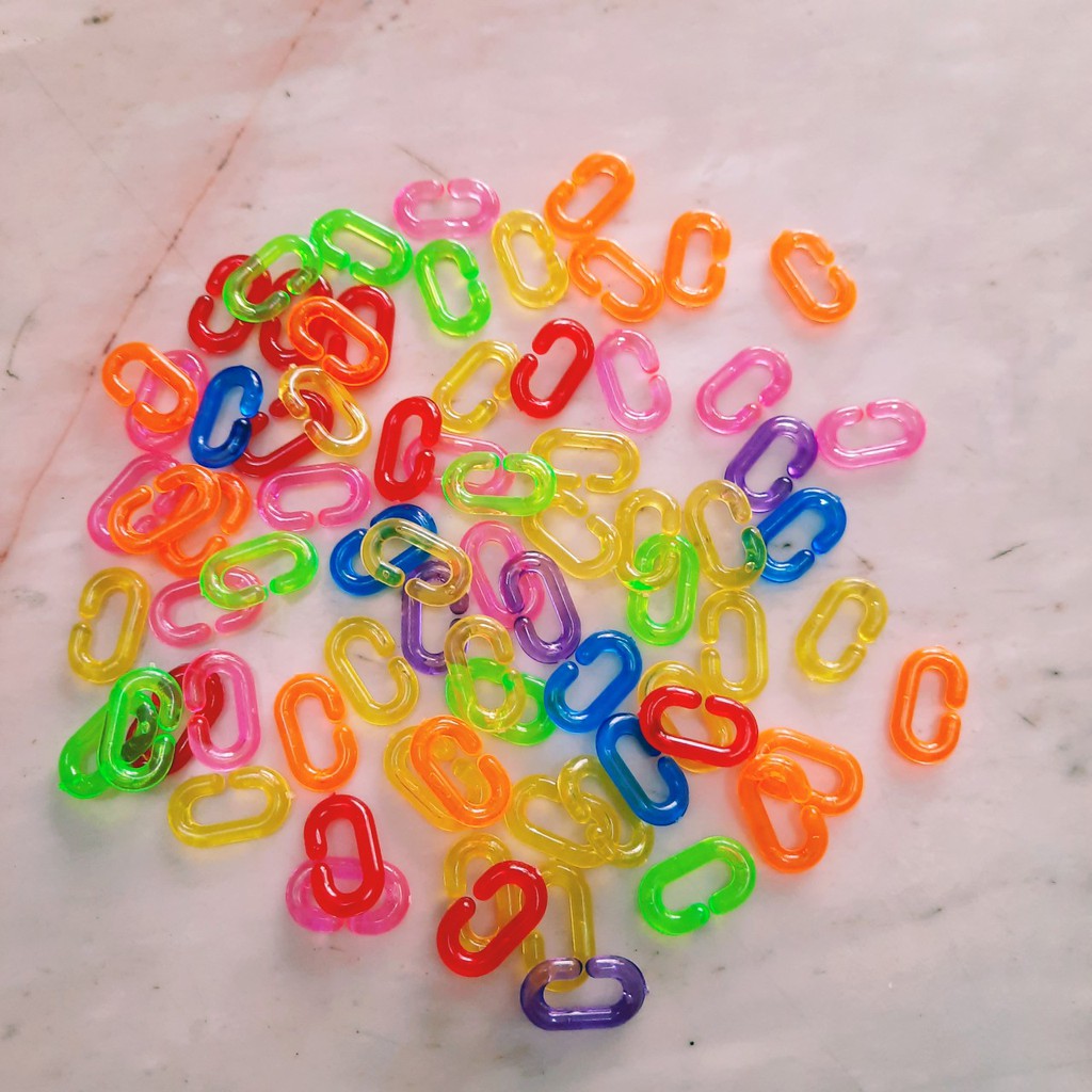 ตัวต่อโซ่สายคล้องแมสของเล่นย้อนยุคเกมหมากเก็บงานประดิษฐ์คละสีห่อละ 10 บาท - รูปที่ 4