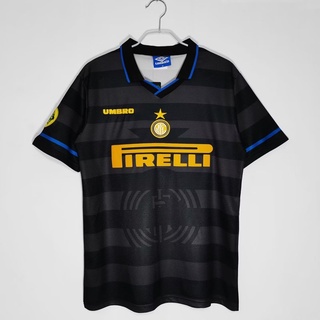 เสื้อกีฬาแขนสั้น ลายทีมชาติฟุตบอล Inter Milan two guest 1997 98 season ชุดเหย้า แห้งเร็ว AAA สไตล์เรโทร ไซซ์ S-XXL