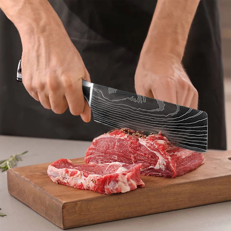 มีดทำครัวญี่ปุ่น มีดเซฟ สแตนเลส คมกรีบ Japanese Kitchen Knife Set Stainless Steel Sharp Cleaver ราคา ถูกที่สุด ดีลบีเคเค แกลเลอรีภาพที่ 7