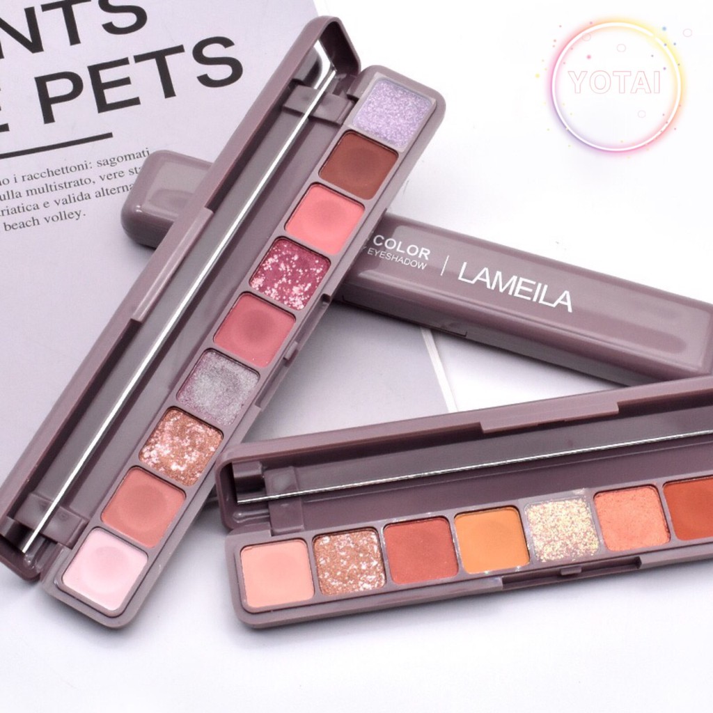 YOTAI ❤️LAMEILA❤️อายแชโดว์ พาเลตอายแชโดว์กันน้ำ พาเลทอายแชโดว์ 9สี เนื้อกลิต​เตอร์​ สีสวย