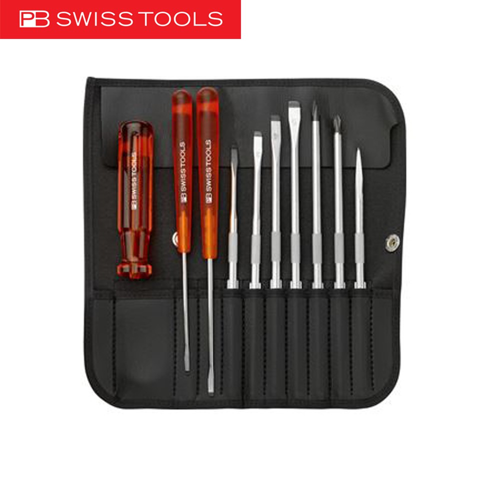 PB Swiss ชุดไขควงพร้อมซองหนัง 10 ตัวชุด (PB215L)